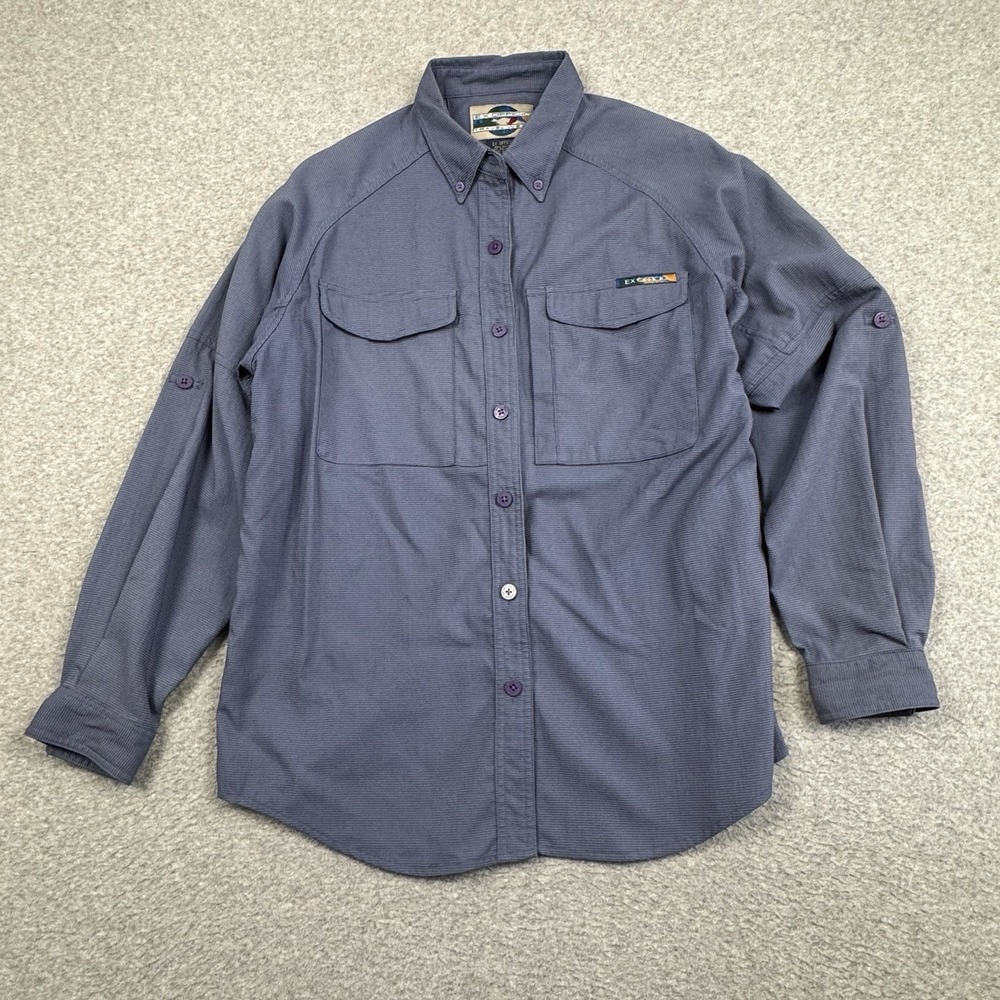 ExOfficio Adventure Wear Vented Shirt Women 10/12 Roll Tab Sleeve Outdoor Hiking